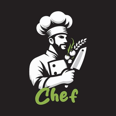 Chef logo | Premium Vector #Freepik #vector #man #vintage #kitchen #food Chef Wallpaper Art, Chef Wallpaper, Chef Logo Design, Cooking Clipart, Chef Logo, Hd Dark Wallpapers, Glittery Wallpaper, Happy Wallpaper, Restaurant Logo