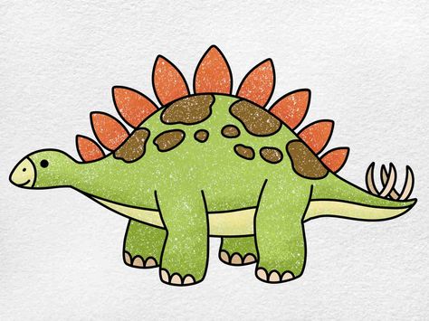 Stegosaurus Drawing Easy, How To Draw A Stegosaurus, Stegasorus Drawing, Stegasorus Dinosaur Drawing, Stegasorus Dinosaur, How To Draw A Dinosaur, Stegosaurus Drawing, Cartoon Stegosaurus, Stegosaurus Art