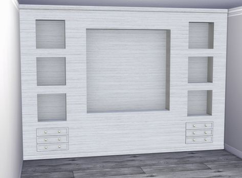 Sims 4 Cc Tv Wall Unit, Built In Tv Wall Unit, Tv Wall Unit, Media Wall, Sims 4 Build, Tv Unit, Tv Wall, Wall Unit, Drawer Handles