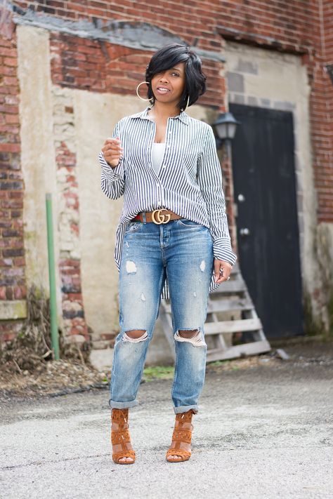 Boyfriend Jeans Outfit, Outfits 2017, Cute Spring Outfits, Outfit Jeans, Jeans Button, Button Up Top, Fashion Winter, Outfits Casual, Spring Outfits Casual