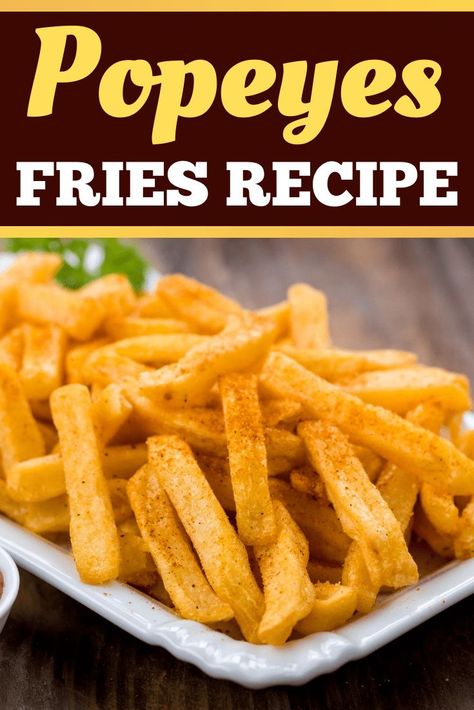 If we’re talking fast food fries, Popeyes fries are my absolute favorite. They have the perfect crunch on the outside and are packed with flavor. Plus, that Cajun seasoning gives every bite the perfect little kick. Make Popeyes French Fries in your very own kitchen! #frenchfries #fries #diyfries #popeyes #copycatrecipes Popeyes French Fries Recipe, Wing Stop Fries, Popeyes Fries, Wingstop Fries, French Fry Seasoning, Seasoned Fries, French Fries Recipe, Homemade French Fries, Fried Mushrooms