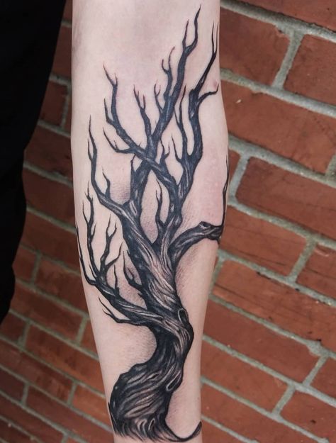 Dead Tree Tattoo, Nintendo Tattoo, Tree Branch Tattoo, Cute Halloween Tattoos, Tree Tattoo Arm, Roots Tattoo, Matching Friend Tattoos, Organic Tattoo