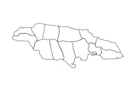 Doodle Map of Jamaica With States Jamaica Map Outline, Map Of Jamaica, Jamaican Map, Jamaica Country, Jamaica Island, Jamaica Map, Map Outline, National Symbols, Island Map