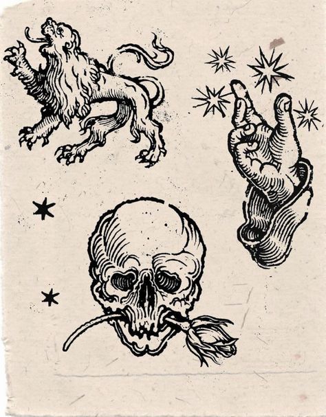 Engraving Tattoo Flash, Medieval Engraving Tattoo, Woodcut Tattoo Design, Medieval Woodcut Art, Medieval Woodcut Tattoo, Medieval Tattoo Ideas, Victorian Tattoo Ideas, Medieval Skull, Medieval Woodcut