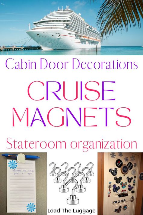 Cruise magnets are the perfect thing to add to your cruise packing list.  Magnets can be used to organize your cabin.  Personalized cruise magnets are a fun way to decorate your cruise cabin door (stateroom). Royal Carribean Door Decorations, Diy Cruise Door Magnets, Cruise Cabin Door Decorations Ideas Anniversary, Decorate Cruise Cabin Door, Cruise Ship Door Decor, Decorating Cruise Cabin Door, Cruise Cabin Decorations, Cruise Door Magnets Royal Caribbean, Cruise Door Decorations Carnival Ideas