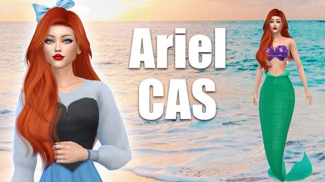 Ariel human and mermaid from The Little Mermaid create a sim The Sims 4 by GlitterQueenGamer (GQG) Sims 4 Disney Princess Cc Ariel, Sims 4 Ariel, Ariel Sims 4 Cc, Sims 4 Cc Ariel, Princess Ariel Dress, Disney Princess Challenge, Ariel Hair, Mermaid Pose, Princess Face