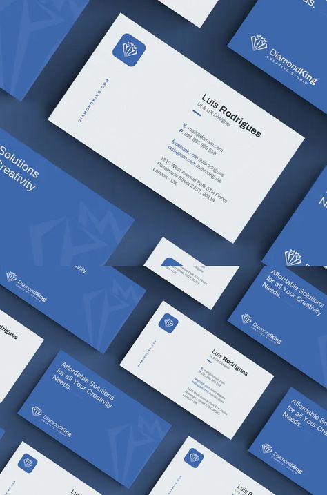 Awesome Business Cards, Vertical Business Card Design, Creative Business Cards, Business Card Design Minimal, Corporate Business Card Design, Business Cards Layout, Blue Business Card, Graphic Design Business Card, Vertical Business Cards