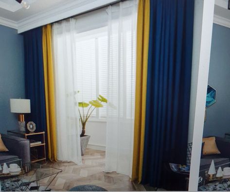 Zebra Living Room, Yellow Curtains Living Room, Living Room Navy, Patchwork Curtains, Curtains Blackout, Curtain For Living Room, Yellow Curtains, Plain Curtains, Living Room Decor Curtains