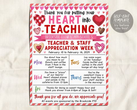 Candy Treat Box, Staff Appreciation Week, Staff Gifts, Staff Appreciation, Teacher Appreciation Week, Editable Template, Candy Buffet, Event Calendar, Treat Boxes