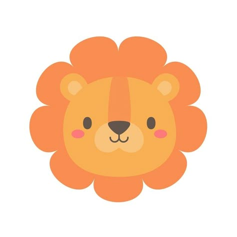 Animals Icon, Lion Face Drawing, Paper Plate Crafts For Kids, Cute Lion, Lion Face, Paper Plate Crafts, Cute Characters, Children Illustration, Premium Vector