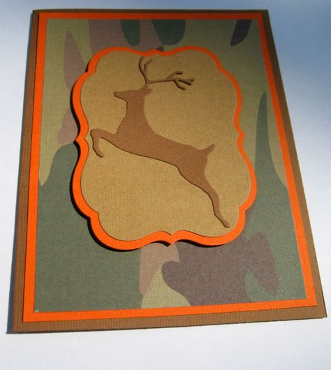 DIY hunting card Hunting Cards For Men, Hunting Cards Handmade, Hunter Birthday, Diy Hunting, Camouflage Background, Hunting Birthday, Photo Frame Ornaments, Frame Ornament, Men Cards