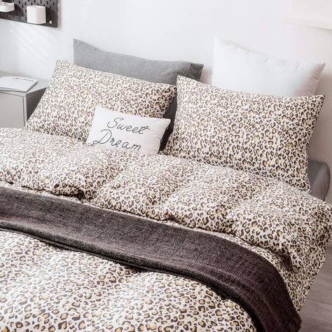 Sleepymoon Duvet Cover Set 100% Cotton (Leopard Print, King): Amazon.co.uk: Kitchen & Home Grey Sheets, Pink Duvet Cover, Luxury Quilts, Comforter Cover, Cotton Duvet Cover, Changing Wall Color, Cotton Duvet, Queen Duvet Covers, Bed Duvet Covers