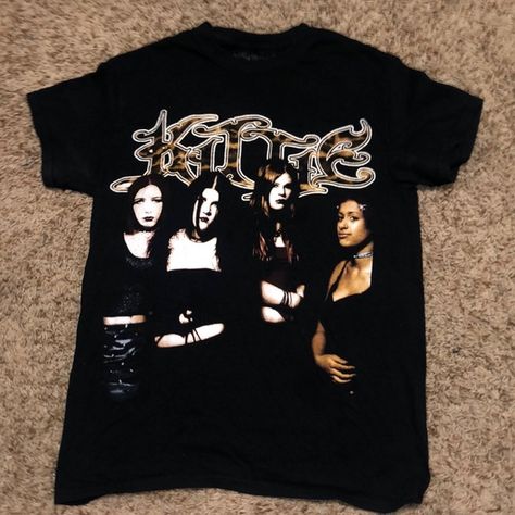 Kittie T-shirt Kittie Band Tshirt, Kittie Band Merch, Kittie Shirt Band, Kittie Band Shirt, Emo Goth Clothes, Old Hot Topic Clothes, Emo Band Shirts, Hot Topic 2000s, Deftones Shirt Outfit