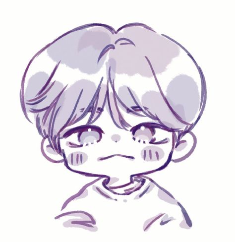 How To Draw Seungmin, Seungmin Drawing Easy, Skz Drawing Reference, Boy Hair Drawing Easy, Seungmin Drawing Sketch, Easy Stray Kids Drawings, Soft Smile Drawing, Kpop Chibi Fanart, Chibi Hair Boy