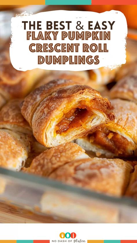 Flaky Pumpkin Crescent Roll Dumplings Crescent Roll Dumplings, Pumpkin Crescent Rolls, Crescent Roll Recipes Dessert, Cream Cheese Crescent Rolls, Danish Dough, Dessert Smoothie, Crescent Roll Recipes, Bread Snacks, Crescent Roll Dough