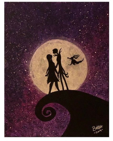 Nightmare Before Christmas Drawings, Nightmare Before Christmas Tattoo, Nightmare Before Christmas Wallpaper, Christmas Drawings, Christmas Tattoo, Tim Burton Art, Sally Nightmare Before Christmas, Halloween Painting, Jack And Sally