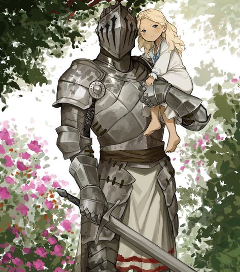 Modern Knight Art, Knight On A Horse Drawing, Knight And Fairy, Knight And Princess Pose, Knight Standing Pose, Character Design Older Male, Knight And Princess Drawing Reference, Female Knight Character Design, Princess And Knight Drawing