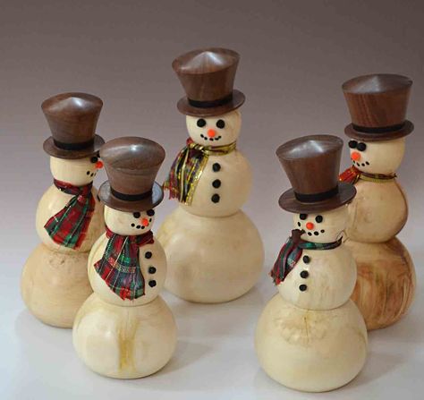 Christmas Ornaments – Dennis Liggett Woodturning Ideas, Wood Christmas Decorations, Wooden Snowmen, Wood Snowman, Wood Turning Lathe, Lathe Projects, Wood Turner, Diy Holz, Christmas Wood Crafts