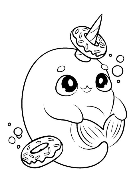 Donut - Lol Coloring Pages Doughnut Coloring Page, Donut Coloring Page, Lol Coloring Pages, Dunkin Donut, Lol Coloring, Cute Narwhal, Saved Pins, Narwhal, Disney Pins