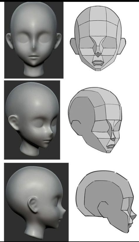 Anime Face Reference, Face Reference Female, Facial Planes, Blender Character Modeling, 3d Karakter, Sculpting Tutorials, Zbrush Tutorial, Anime Face, Blender Models