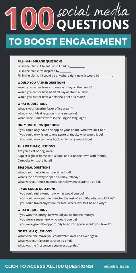 Asking questions on social media is a great way to engage your audience. But thinking of creative questions to ask is time-consuming and overwhelming. Social media doesn't have to be so hard! Here are 100 social media questions you can ask to increase engagement. You have to try these questions. They seriously work! Instagram Story Template 2 Photos, About Yourself Template, Creative Questions To Ask, Instagram Story Template Video, Happy Birthday Template Instagram Story, Templates About Me, About Me Instagram Story, Story Template Birthday, Instagram Story Template Birthday