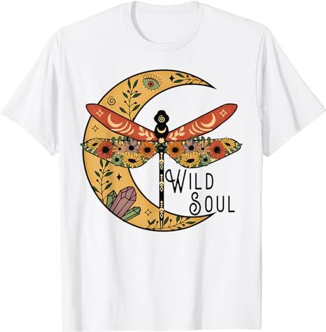 Amazon.com: Wild Soul Top Moon Firefly Sunflowers Crystals Mystical Tee T-Shirt : Clothing, Shoes & Jewelry Firefly, Twill Tape, Branded T Shirts, Shoes Jewelry, Top Styles, Fashion Branding, Solid Color, Moon, T-shirt