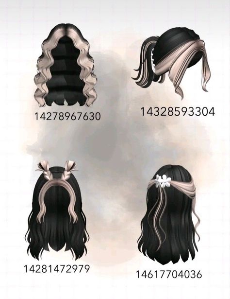 2 Tone Hair, Fete Emo, Brown Hair Roblox, Halloweenský Makeup, Two Toned Hair, Hair Codes, Y2k Hair, طابع بريدي, Bloxburg Decals Codes