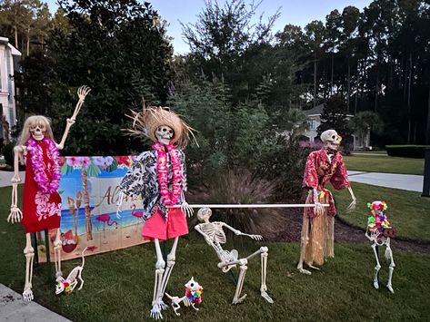 Luau Skeleton Luau, Haunted Luau, Skeleton Shenanigans, Halloween Luau, Skeleton Displays, Skeleton Images, Skeleton Jokes, Skeleton Friends, Skeleton Ideas