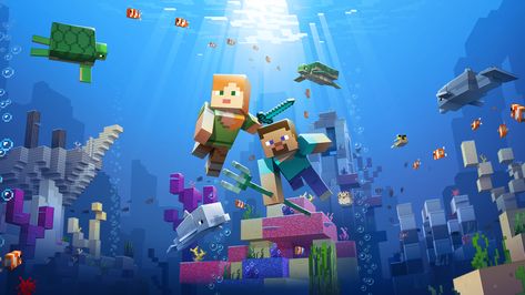 Get high-quality wallpapers easily by clicking on the link and explore a variety of Minecraft wallpapers! Minecraft Wallpaper, Wallpaper Pc, Minecraft, Water