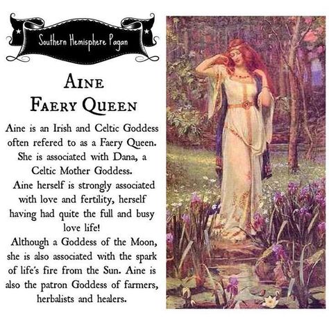 Aine Goddess, Celtic Paganism, Celtic Deities, Irish Goddess, Celtic Fairy, Celtic Myth, Faery Queen, Irish Mythology, Celtic Gods