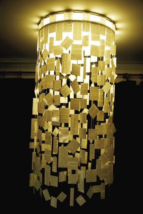 Diy Paper Chandelier, How To Make A Chandelier, Chandelier Diy, Paper Chandelier, Indoor Blinds, Chandelier Ideas, Book Themed Wedding, Cheap Blinds, Frugal Wedding