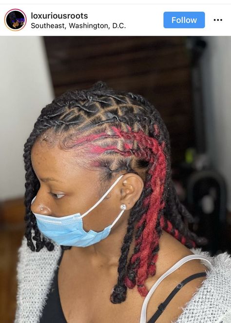 Side Part Dread Styles, Girl Retwist Styles, Loc 2 Strand Twist Styles For Women, Side Part Loc Styles, Loc Twist Styles For Women, Locs Hairstyles Short, Natural Hair Styles For Black, Short Dread Styles, Hair Styles For Black Women