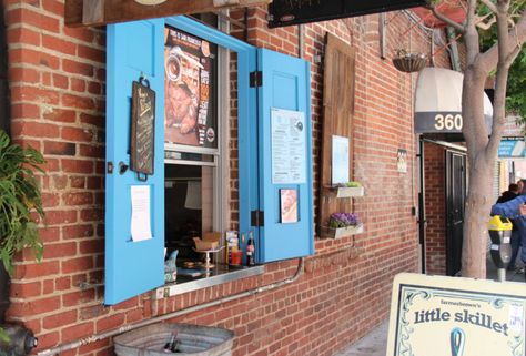 Little Skillet-The best, most hidden grab-n-go windows in SF Walk Up Window Cafe, Take Out Window Cafe, Cafe Front View, Coffee Shop Front View, Cafe With Big Windows, Micro Cafe, Takeout Window, Coffee Window, Cafe Window