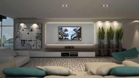 Home Theater Decor, Living Room Tv Unit, Living Room Decor Colors, Trendy Living Rooms, Tv Wall Design, Ideas Living Room, Living Room Tv Wall, A Living Room, Living Room Tv