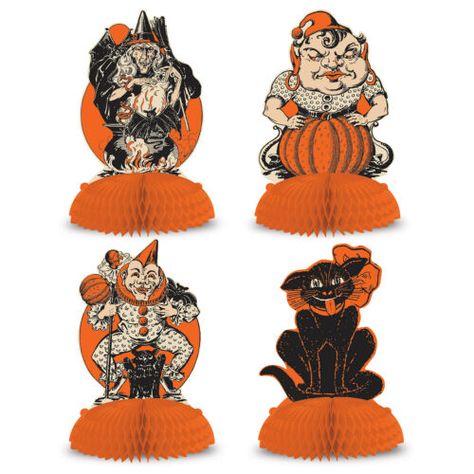 Vintage Halloween Centerpieces | eBay Retro Halloween Decor, Retro Halloween Decorations, Vintage Halloween Crafts, Halloween Centerpieces, Beistle Halloween, Black Centerpieces, Halloween Table Decor, Vintage Halloween Party, Vintage Halloween Art