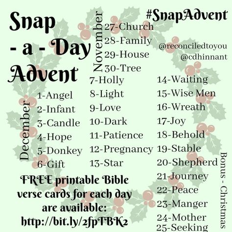 Advent Photo Challenge, Verses About Peace, Challenge Ideas, Cute Envelopes, Journaling Prompts, Verses For Cards, Photography Challenge, Index Cards, Christmas Photo