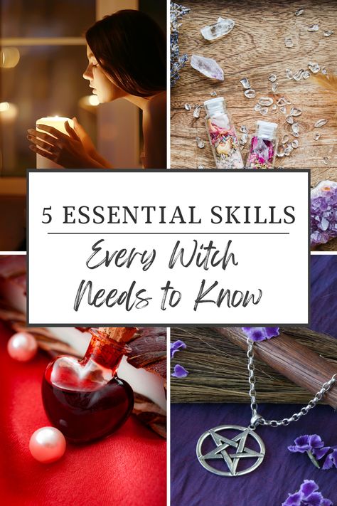 If you want to become a powerful witch, you'll need these five essentials! Discover which spells and practices are most important to learn. Basic Witch Supplies List, Beginner Witch Essentials, How To Start Practicing Witchcraft, Basic Witch Information, Basic Witchcraft Supplies, Wicca For Beginners, Witch Accessories, Teen Witch, Wiccan Crafts