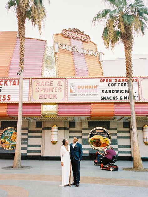 fremont street wedding las vegas Fremont Street Wedding Photos, Las Vegas Wedding Photos, Vegas Wedding Photos, Las Vegas Photos, Downtown Las Vegas, Weddings By Color, Las Vegas Elopement, Vegas Baby, Minimal Wedding