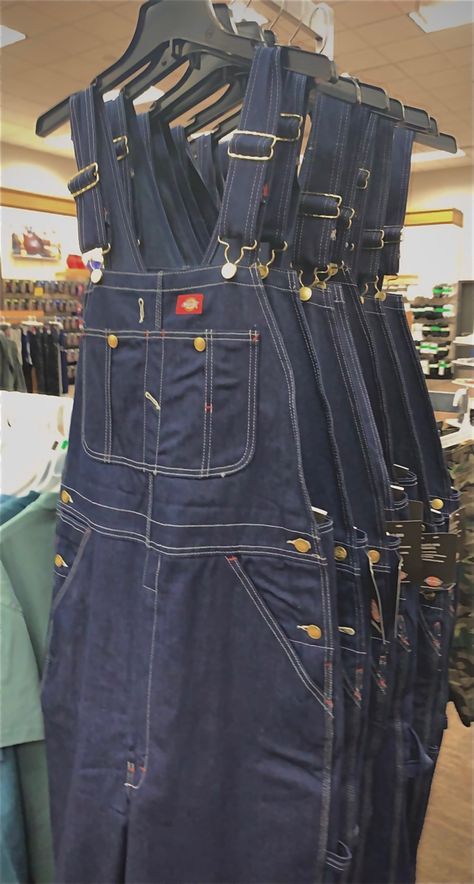 #jeans #denim #dickies #darkwash #overalls #button #shop #navy #navyblue #contrast #contraststitch Dickies Overalls Outfit, Overalls Outfit Men, Dark Blue Overalls, 200s Outfits, Dickies Outfits Men, Men's Jumpsuit, Overalls Men Fashion, Hype Outfits, Dickies Outfit