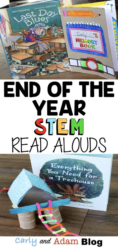 Four End of the Year Read Alouds and STEM Challenges Your Students will Love: What are you teaching at the end of the year? "Make" memories with your students and keep them engaged up until the last day of school with STEM! Turn the end of the year craziness into creativity with STEM challenges! #stemchallenge #endoftheyearactivities Stem Read Alouds, Last Week Of School Activities, Stem Bins, Wedding Reading, Kindergarten Stem, Stem Classes, Stem Elementary, Stem Lesson, End Of The Year Activities