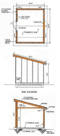 10×12 Lean To Storage Shed Plans                                                                                                                                                      More Lean To Storage Shed, Lean To Storage, Lean To Shed Plans, Diy Storage Shed, Wood Shed Plans, Lean To Shed, Storage Shed Plans, Shed Kits, Shed Plan