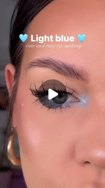 ♥ AMY JOHNSTON | MAKEUP ♥ on Instagram: "🩵 Cute and easy eye makeup!! 🩵  How to do light blue and brown eye makeup with glitter ✨  EYES  @rimmellondon brown eyeliner  @morphebrushes cool tone eyeshadow  @plouise_makeup_academy paints  @madebymitchell drip drip  @toofacedlovestheuk brown mascara  @lorealparis paradise mascara  @unicorncosmetics bear brows   #makeup #makeuptutorial #eyemakeup #eyeshadows #uk" Blue Eyeshadow On Brown Eyes, Brown And Blue Eyeshadow, Cute Eye Looks, Easy Blue Makeup, Makeup For Light Blue Dress, Light Blue Eyeliner, Blue Makeup For Brown Eyes, Blue Eyeliner Brown Eyes, Eye Makeup With Glitter