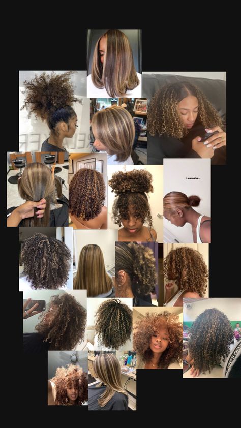 Curly Hair Aesthetic, Dyed Curly Hair, Highlights Curly Hair, Mixed Curly Hair, Cute Hair Colors, Quick Natural Hair Styles, Curly Hair Photos, Dyed Hair Inspiration, Colored Curly Hair