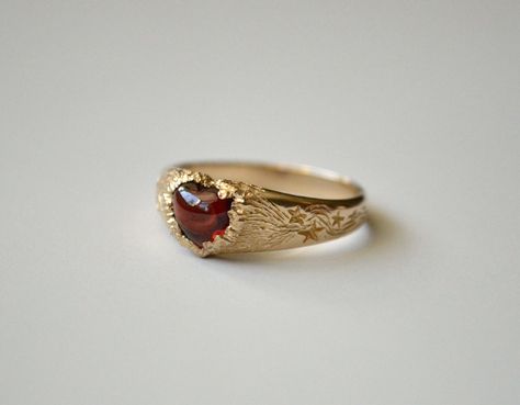 Love and Dreams Heart Ring – Stefanie Sheehan Heart Gemstone Ring, Vintage Heart Ring, Weird Wedding Rings, Vintage Rings Antiques, Red And Gold Jewelry, Red Heart Ring, Pinky Promise Ring, Red Jewellery, The Bling Ring