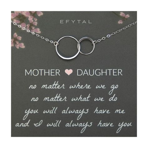 PRICES MAY VARY. Meaning: This 2 circle dainty necklace for women is the perfect way to celebrate the special and eternal bond between mother and daughter. If you're looking for gifts for mom from daughter, look no further! Makes an excellent birthday gift for women. Length and Materials: This daughter gift from mom necklace for women measures 19" and is Sterling Silver plated (a thick layer of Sterling Silver bonded to brass). Our plating is three times thicker than standard silver plating, and Daughter Gifts From Mom, Mom Christmas Gifts, Gifts For Mom From Daughter, Mother Daughter Bracelets, Mom Daughter Gifts, Mother Daughter Necklace, Mother Daughter Gifts, Mothers Day Gifts From Daughter, Daughter Jewelry