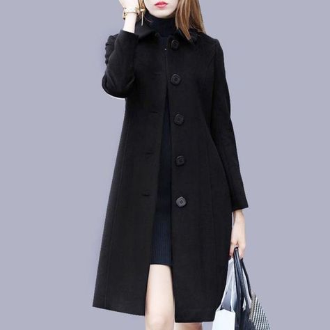 Celana Jins, Woolen Coat Woman, Elegant Jacket, Wool Coat Women, Long Winter Coats, Langer Mantel, Long Sleeves Coats, Woolen Coat, Fleece Coat