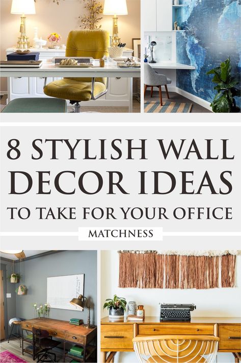 8 Stylish Wall Decor Ideas to Take for Your Office - Matchness.com How To Decorate Office Walls, Office Wall Decor Ideas Professional, Large Office Wall Decor Ideas, Corporate Office Decor Professional, Office Wall Decor Professional, Home Office Background Ideas, Home Office Background Wall, Work Office Wall Decor, Decorate Office At Work