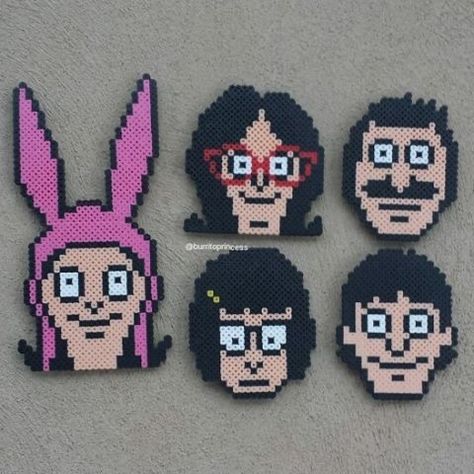 Melty Bead Designs, Bobs Burger, Hama Art, Hamma Beads Ideas, Melty Bead Patterns, Perler Ideas, Kandi Ideas, Pearl Beads Pattern, Perler Art