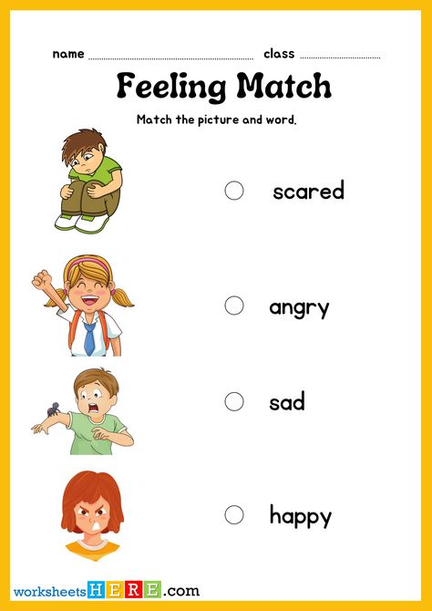 Match Feeling Words with Pictures PDF Worksheets For Kindergarten and Kids - WorksheetsHere.com Feeling Worksheet For Kindergarten, Feelings Worksheets For Kids, Feeling Words, Feeling Words List, Words List, Worksheets For Kindergarten, Feelings Words, Highlight Icons, Fed Up