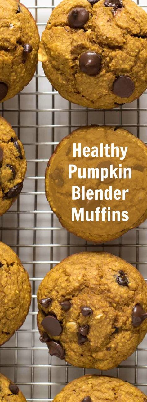 Healthy Pumpkin Blender Muffins are made by placing wholesome ingredients in a blender and processing until smooth. Simply blend, bake, and enjoy! Pumpkin Blender Muffins, Healthy Chocolate Zucchini Muffins, Muffins Homemade, Healthy Pumpkin Muffins, Pumpkin Muffins Easy, Whole30 Vegan, Blender Muffins, Breakfast Muffin, Healthy Afternoon Snacks